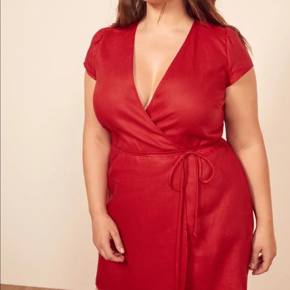 Reformation Red wrap dress-Plus size.